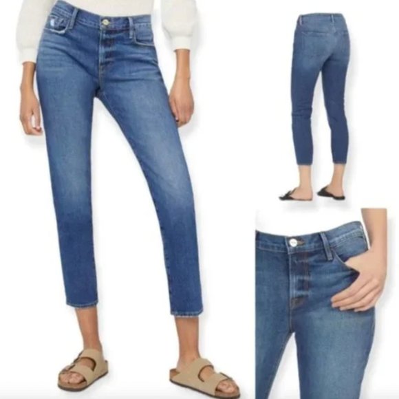Frame Denim Denim - Frame Le Garcon Crop Boyfriend Jeans Distressed sz 30